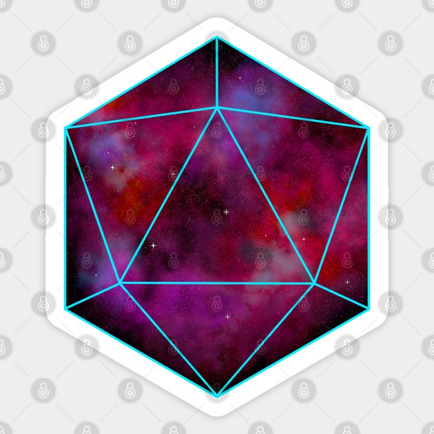 Red Nebula D20 Sticker by Vivid Chaos
